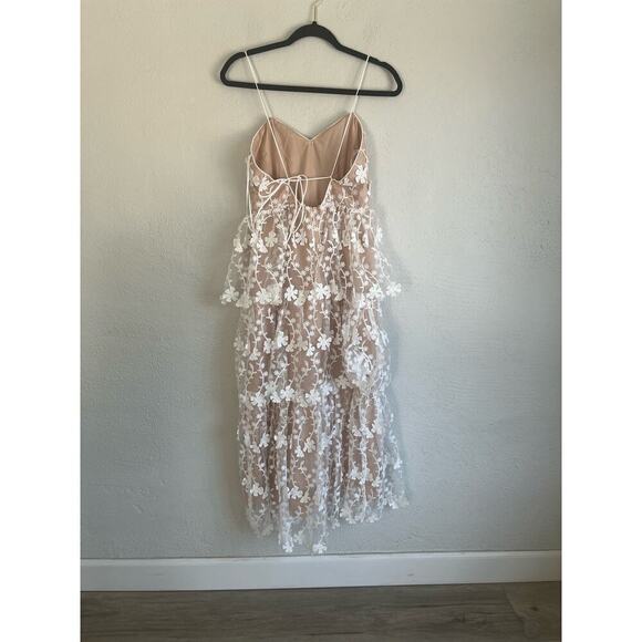Anthropologie Endless Rose Woman  White CROCHET LAYERED MIDI DRESS, Size… - Picture 13 of 13